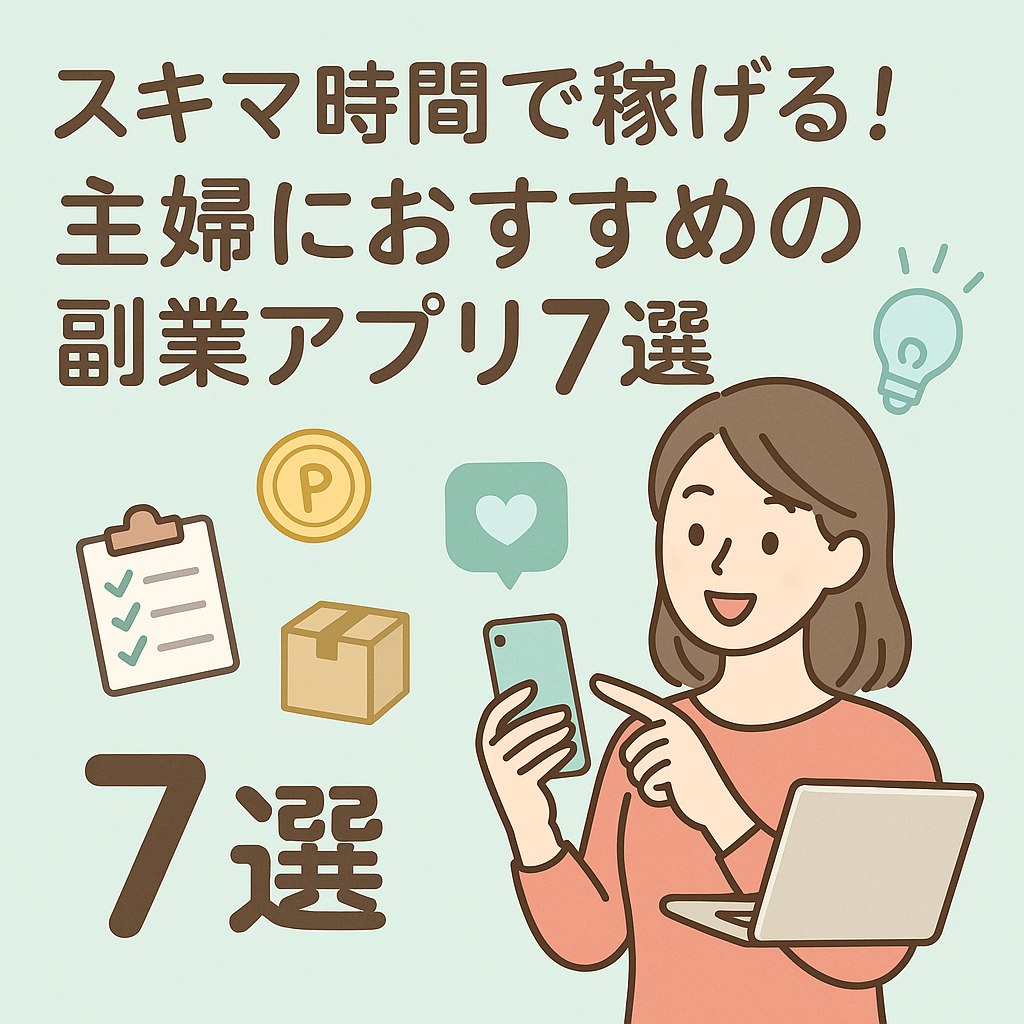スキマ時間で稼げる!主婦におすすめの副業アプリ7選