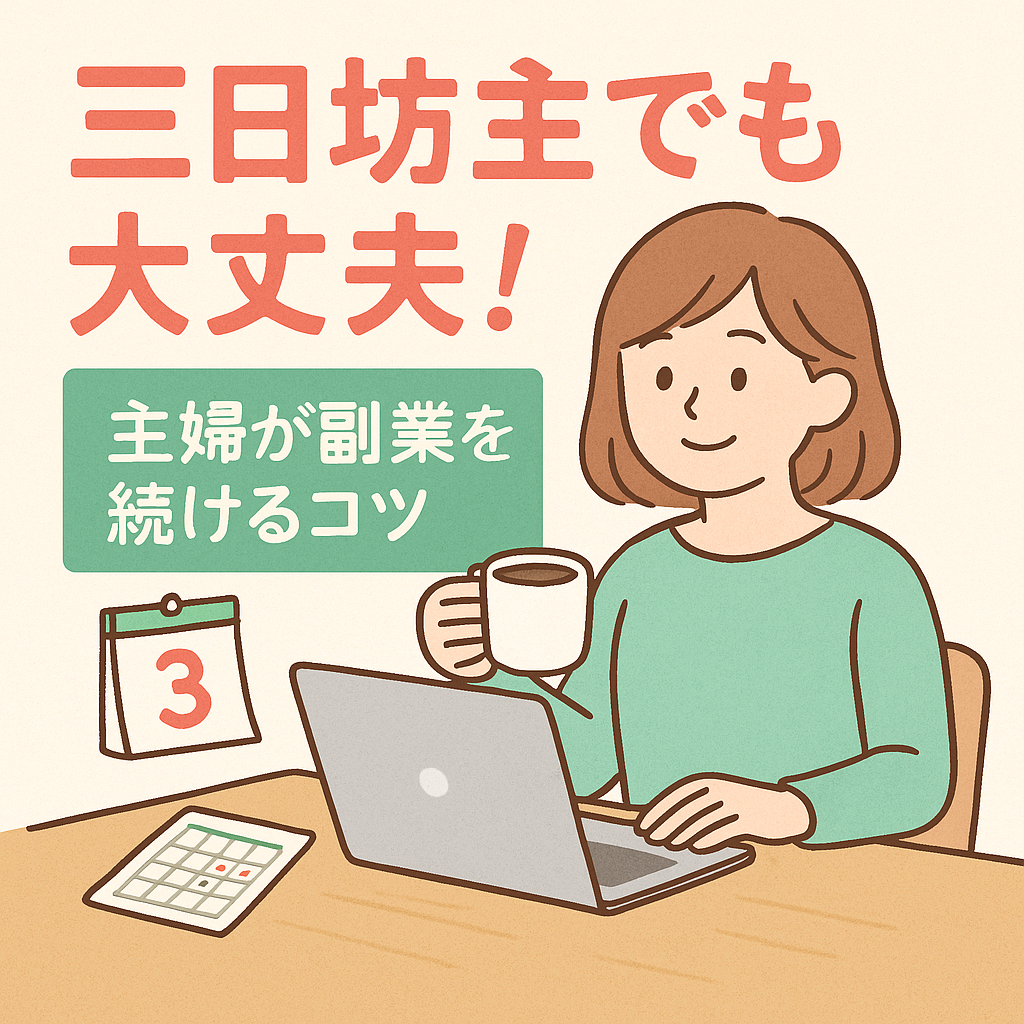 三日坊主でも大丈夫!主婦が副業を続けるコツ