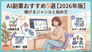 AI副業おすすめ5選【2026年版】稼げるジャンルと始め方を徹底解説
